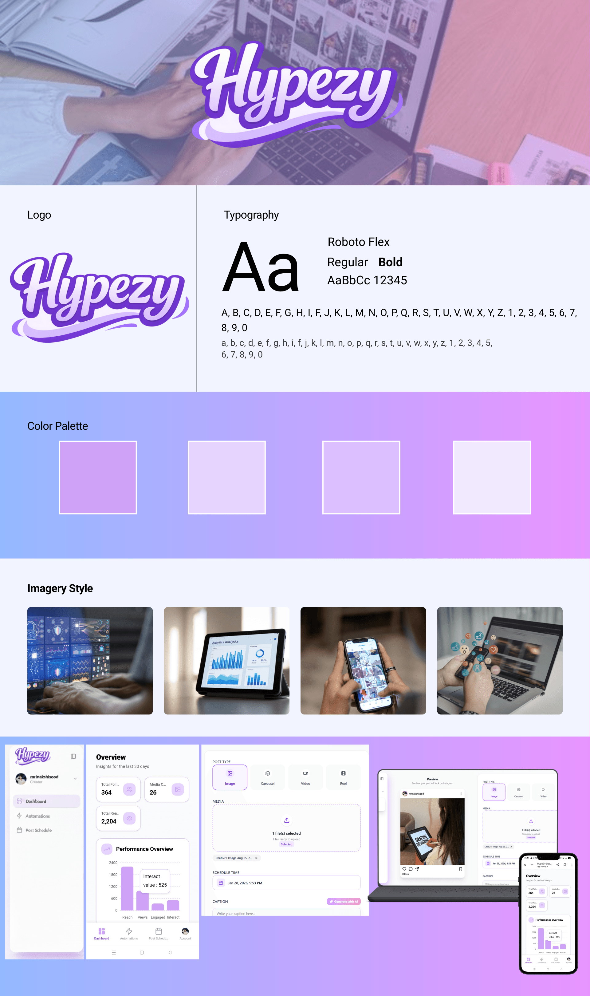 Hypezy brand identity and logo design