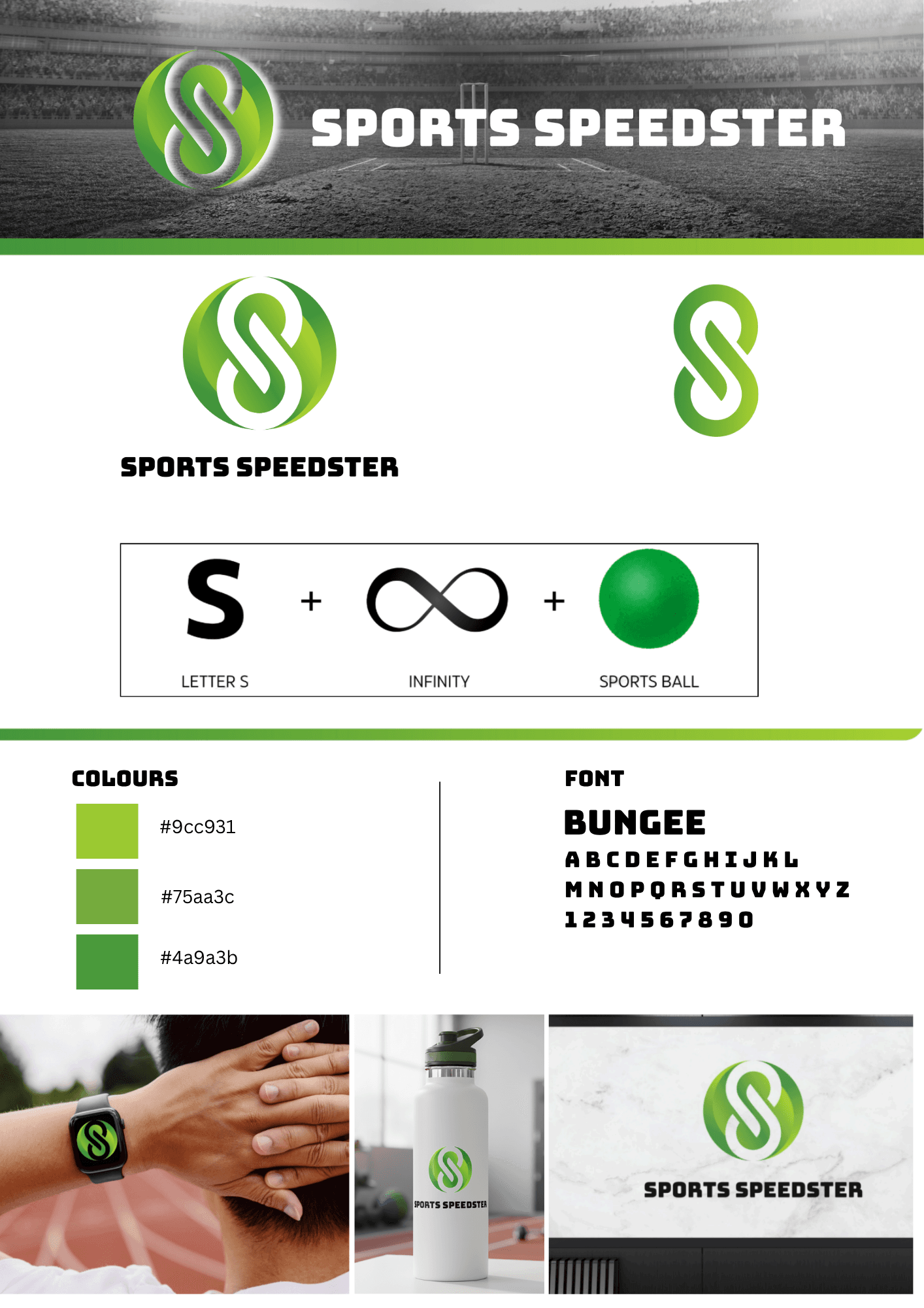 Sports Speedster athletic brand logo and identity