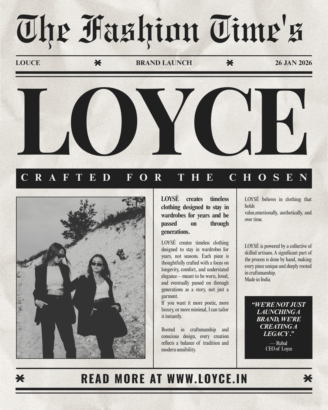 Newspaper style social media content design